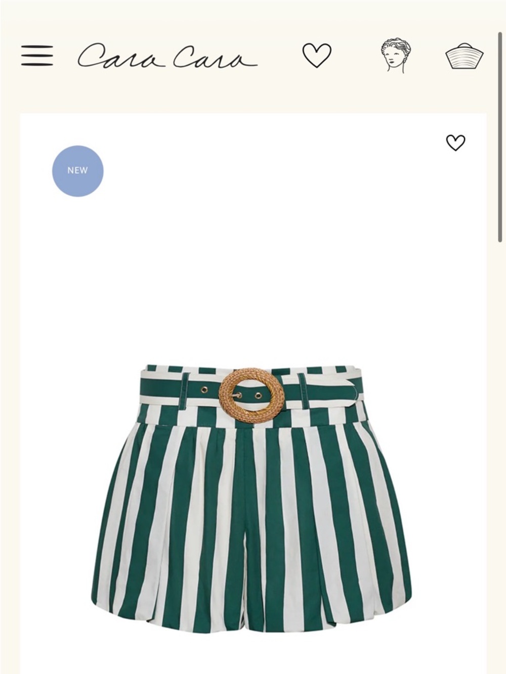 Cara Cara Green & White Striped Two-Piece Set with Woven Belt - Picture 5 of 11